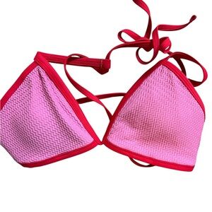 Wild Fable Pink & Red Triangle Bikini Top Medium
